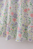 Floral print smocked mom dress