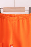Orange Tennessee embroidery stripe ruffle pants set