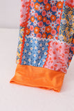 Orange floral patchwork bamboo women pants