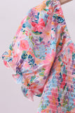 Purple floral smocked women dress