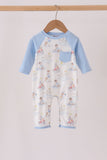 Blue all day adventure pocket romper