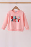 Pink Holly Jolly French Knot Mom&me Top