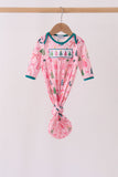 Pink Christmas Tree Embroidery Gown