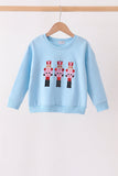 Blue Nutcracker Sequin Top
