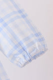 Blue Plaid Ruffle Dress