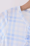 Blue Plaid Ruffle Dress