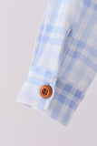 Blue Plaid Button Down Shirt