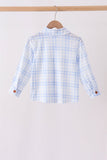 Blue Plaid Button Down Shirt
