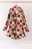 Maroon Checkered Tree Mom Gown