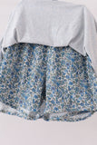 Teal floral print mom&me skorts set