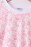 Pink floral print mom&me pants set