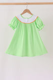 Green Jack-O-Lantern embroidery dress