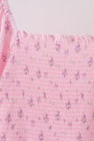 Pink Floral Bow Smocked mom dress
