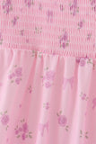 Pink Floral Bow Smocked mom dress