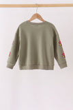 Green turkey sequin mom&me top