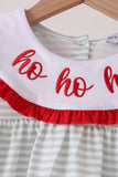 Sage santa applique gingham ruffle pants set