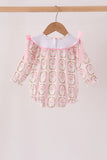 Pink santa bow embroidery bubble