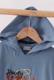 Blue Howdy Y'ALL boots embroidery hoodie