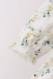Sage floral smocked ruffle pants set