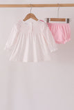 Pink french knot dot bloomer set