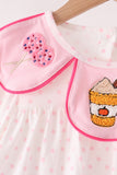 Pink french knot dot pants set