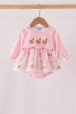Pink chicken embroidery bubble