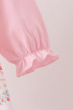 Pink chicken embroidery bubble