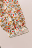 Brown Floral Cow Embroidery Dress