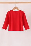 Red Cow Embroidery Top