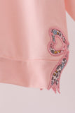 Pink Floral Bow Applique Top