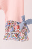 Pink Chicken Applique Ruffle Romper