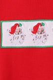 Red Santa Embroidery Pants Set