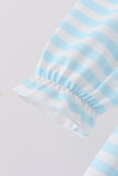 Blue Stripe Holly Jolly Ruffle Dress