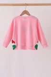 Pink Merry Grinch Embroidery Mom&me Sweatshirt
