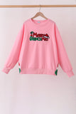 Pink Merry Grinch Embroidery Mom&me Sweatshirt