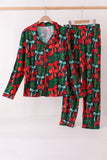Forest Bow Zip Bamboo Mom&me Pajama set