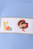 Sage Turkey Embroidery Gingham Pants Set