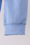 Blue Cowboy Santa Embroidery Pants Set