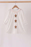 Pink Gingerbread Embroidery Ruffle Dress