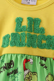 Green Grinch French Knot Bow Bubble