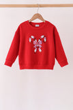 Red Candy Cane Sequin Top