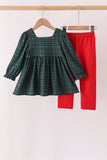 Forest Plaid Smocked Pants Set