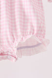 Pink Nutcracker Smocked Ruffle Bubble