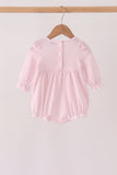 Pink Nutcracker Smocked Ruffle Bubble
