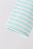 Mint Nutcracker Embroidery Stripe Top