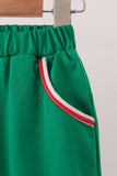 Red Nutcracker Embroidery Stripe Pants Set