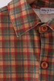 Brown Nativity Embroidery Button Down Shirt