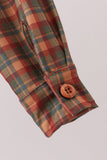 Brown Nativity Embroidery Button Down Shirt