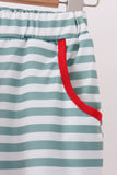 Red Christmas Tree Embroidery Stripe Pants Set