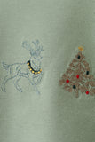 Sage Christmas Embroidery Pants Set